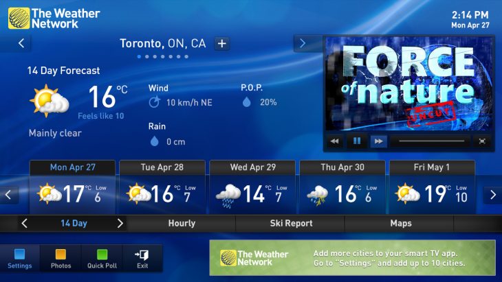 Weather Network's connected TV app.jpg