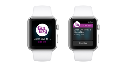 Rogers' Kiss 92.5 Apple Watch app.png