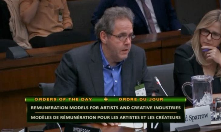 ACTRA sparrow at committee.jpg