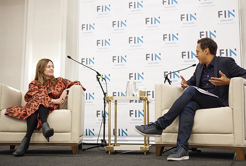 Spotlight keynote Finola Dwyer and host Damon D’Oliveira speak September 13th in Halifax. Photo by Jackie N with Geworsky Imaging_med.jpg